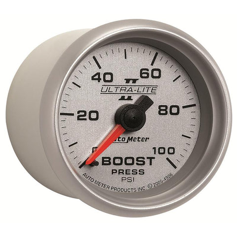 Autometer Ultra-Lite II 52mm 0-100 PSI Mechanical Boost Gauge - 4906