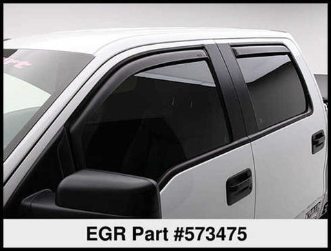 EGR 15+ Ford F150 Super Cab In-Channel Window Visors - Set of 4 - Matte (573475) - 573475