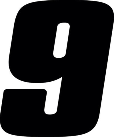 Hardline Dirt Digits 3pk 4 in. - High Gloss Number 9 - Black - DD43B-9