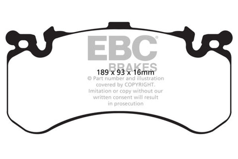 EBC 11+ Audi A8 Quattro 6.3 (Cast Iron Rotors) Yellowstuff Front Brake Pads - DP42158R