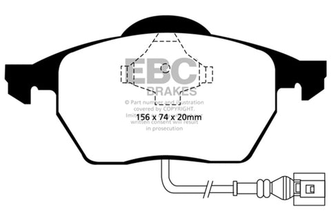 EBC 99-06 Audi TT 1.8T Bluestuff Front Brake Pads - DP51330NDX
