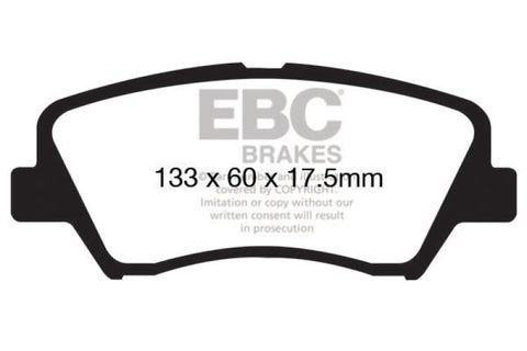 EBC 13+ Hyundai Elantra 1.8 Ultimax2 Front Brake Pads - UD1543