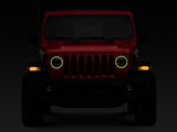 Raxiom 18-22 Jeep Wrangler JL/JT Axial 9-Inch LED Headlights w/RGB Halo- Blk Housing (Clear Lens) - J142668