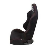 NRG Sport Seats (Pair) Type-R Cloth w/NRG Logo - Black w/Red Stitch - RSC-200L/R