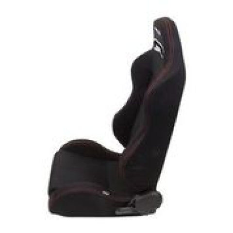 NRG Sport Seats (Pair) Type-R Cloth w/NRG Logo - Black w/Red Stitch - RSC-200L/R