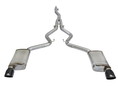 aFe MACHForce XP Exhausts Cat-Back SS-304 EXH w/ Black Tips 15-16 Ford Mustang EcoBoost 2.3L (t) - 49-33084-B