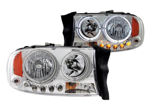 ANZO Projector Headlights With Halo Chrome 97-04 Dodge Dakota - 111193
