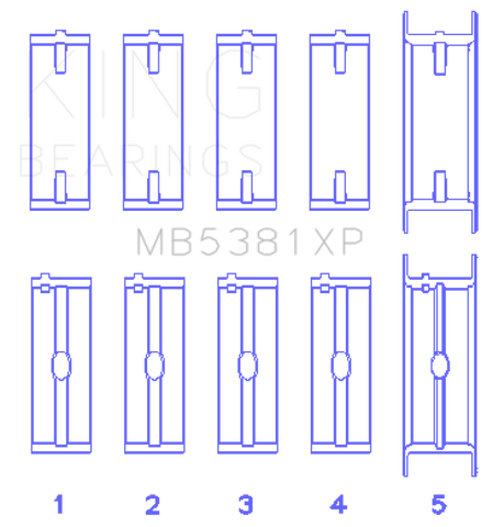 King Holden 253/308CI 5.0L/5.7L (Size .010) Main Bearing Set - MB5381XP010