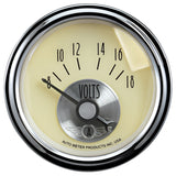 Autometer Prestige Series 52mm 8-18V Short Sweep Electronic Voltmeter Gauge - 2092