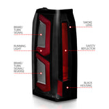 ANZO 2015-2020 Chevrolet Tahoe LED Tail Lights w/ Light Bar Black Housing Somke Lens - 311375