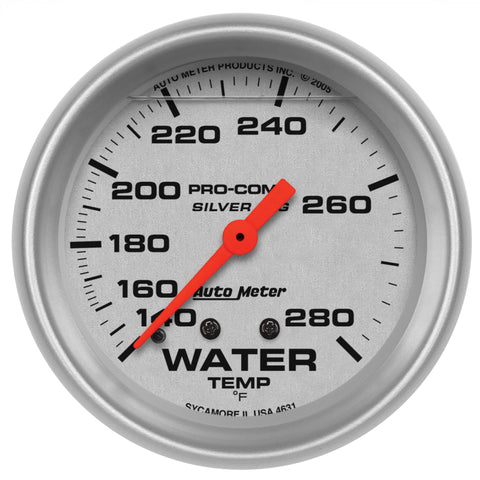 AutoMeter Gauge Water Temp 2-5/8in. 140-280 Deg. F Liquid Filled Mech Ultra-Lite - 4631