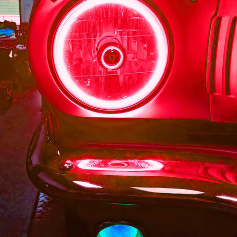 Oracle Pre-Installed Lights 7 IN. Sealed Beam - Red Halo - 6905-003