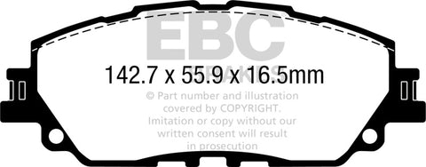 EBC 19+ Lexus ES300H 2.5L Hybrid Ultimax Front Brake Pads - UD2076