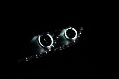 ANZO 2011-2013 Kia Optima Projector Headlights w/ Halo Black (CCFL) - 121460