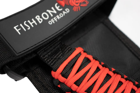 Fishbone Offroad Paracord Grab Handles w/Three Straps Red - FB55280