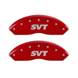 MGP 4 Caliper Covers Engraved Front & Rear SVT Red finish silver ch - 10017SSVTRD