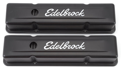 Edelbrock Valve Cover Signature Series Chevrolet 1959-1986 262-400 CI V8 Tall Black - 4643