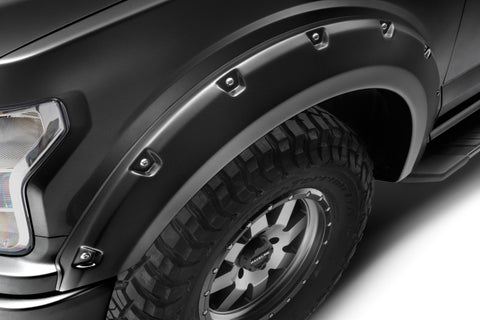Bushwacker 18-20 Ford F-150 (Excl Models w/Tech Pkg) Pocket Style Flares 4pc - Agate Black Met - 20945-32