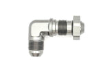 DeatschWerks 8AN Male Flare To 8AN Male Flare Bulkhead Adapter 90-Degree (Incl. Nut) - 6-02-0711