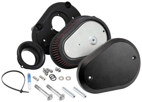 K&N 00-16 Harley Davidson Street Metal Intake System Flare Black - RK-3932B