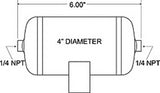 Firestone Air Tank 0.25 Gallon 4in. x 6in. (2) 1/4in. NPT Ports 150 PSI Max - Black (WR17609166) - 9166