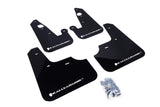 Rally Armor 07-17 Mitsubishi Lancer Basic Black Mud Flap w/ Black Logo - MF8-BAS-BLK