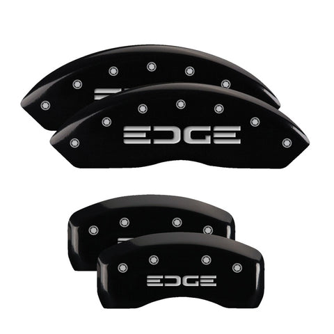 MGP 4 Caliper Covers Engraved Front & Rear Oval logo/Ford Black finish silver ch - 10041SFRDBK