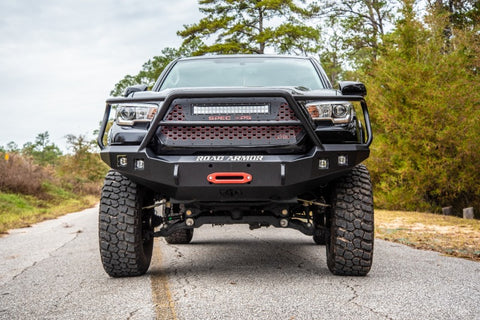 Road Armor 16-20 Toyota Tacoma Stealth Front Winch Bumper w/Lonestar Guard - Tex Blk - 9161F5B