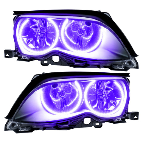 Oracle 02-05 BMW 3 Series SMD HL - Black - ColorSHIFT w/ Simple Controller - 7104-504