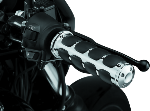 Kuryakyn Premium ISO Grips Without Throttle Boss Throttle-By-Wire Chrome - 6227