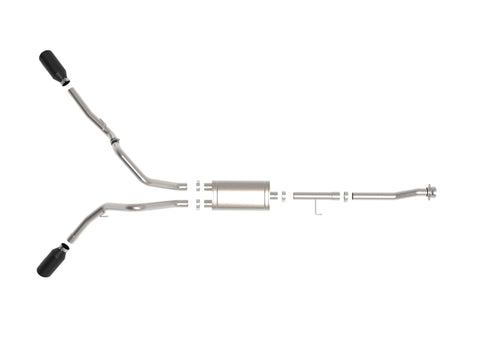 aFe Vulcan 3in 304 SS Cat-Back Exhaust 2021 Ford F-150 V6 2.7L/3.5L (tt)/V8 5.0L w/ Black Tips - 49-33126-B