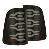 AlphaRex 19-21 Dodge Ram 1500 Luxx-Series LED Tail Lights Black w/Activ Light/Seq Signal - 640040