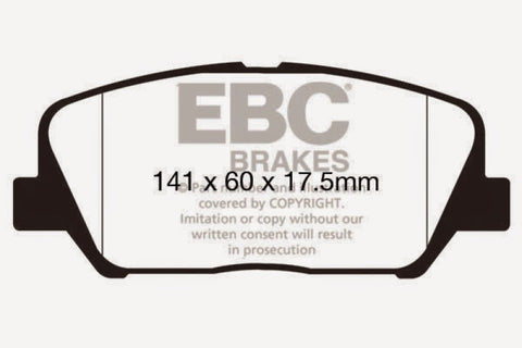 EBC 16+ Hyundai Veloster 1.6 Turbo Ultimax2 Front Brake Pads - UD1827