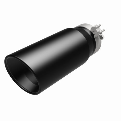 MagnaFlow Tip Stainless Black Coated Single Double Round Single Outlet 5in Dia 4in Inlet 13in L - 35240