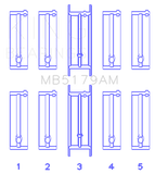King Daewoo/GM/Opel/Vauxhall (Size 0.25) Main Bearing Set - MB5179AM0.25