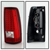 xTune Chevy Silverado 1500/2500/3500 99-02 LED Tail Lights Red Clear ALT-ON-CS99-LED-RC - 5008831