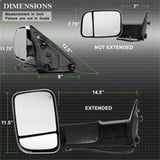 xTune Dodge Ram 1500 09-12 Extendable Power Heated Adjust Mirror Chrome Housing Left MIR-DRAM10-PW-L - 9933165