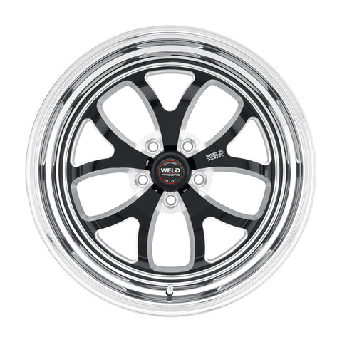 Weld S76 15x14.33 / 5x4.75 BP / 4.5in. BS Black Wheel (Medium Pad) - Non-Beadlock - 76MB-514B45A