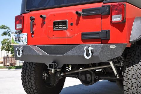 DV8 Offroad 07-18 Jeep Wrangler JK Steel Mid Length Rear Bumper - RBSTTB-04