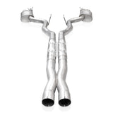 Stainless Works 2024 Mustang GT Catback Quad Tips Redline Sound H-Pipe Factory Connect Exhaust - M24QUADHFCR