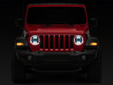 Raxiom 18-23 Jeep Wrangler JL Axial Series 9-In Angel Eye LED Headlights- Blk Housing (Clear Lens) - J171705