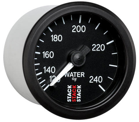 Autometer Stack 52mm 120-240 Deg F 1/2in Npt (M) Mechanical Water Temp Gauge - Black - ST3108