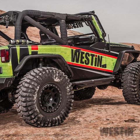 Westin/Snyper 07-17 Jeep Wrangler Triple Tube Rock Rail Steps - Textured Black - 42-6005