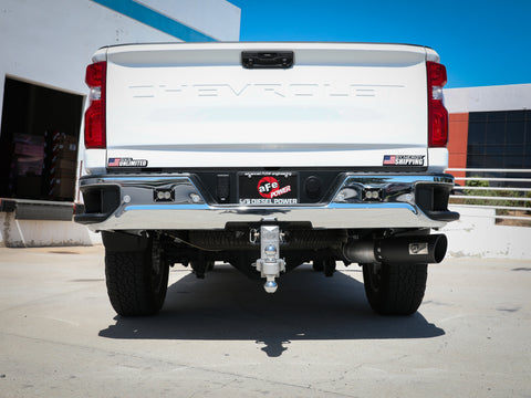 aFe Large Bore-HD 5 IN 409 SS DPF-Back Exhaust System w/Black Tip 20-21 GM Truck V8-6.6L - 49-44125-B