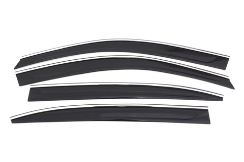AVS 13-17 Honda Accord Ventvisor Low Profile Deflectors 4pc - Smoke w/Chrome Trim - 794017