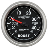 Autometer Sport-Comp II VAC/Boost 2 5/8in 30 IN HG-45PSI Mechanical Gauge - 7608