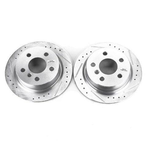 Power Stop 14-19 Mini Cooper Rear Evolution Drilled & Slotted Rotors - Pair - EBR1648XPR