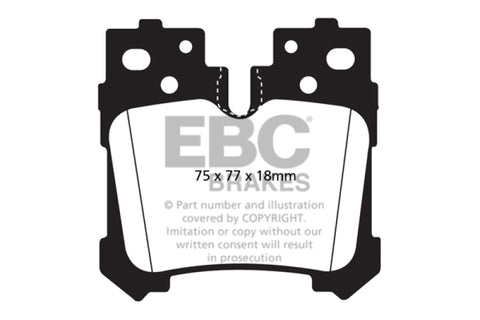 EBC 07+ Lexus LS460 4.6 Greenstuff Rear Brake Pads - DP21812