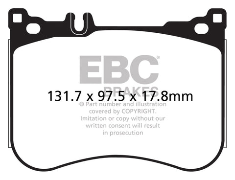 EBC 14+ Mercedes-Benz S550 4.7 Twin Turbo AMG Sport Pkg Yellowstuff Front Brake Pads - DP42178R