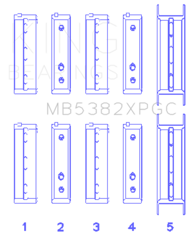 King Subaru EJ20/EJ22/EJ25 Including Turbo (Size STDX) pMaxKote Performance Main Bearing Set - MB5382XPGCSTDX